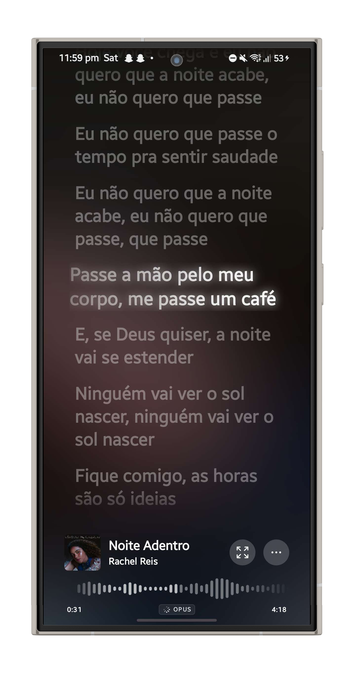 Convx full-screen lyrics with waveform seek bar
